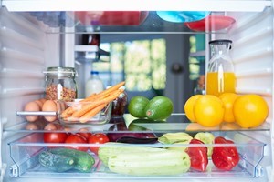 Food inside a refridgerator 
